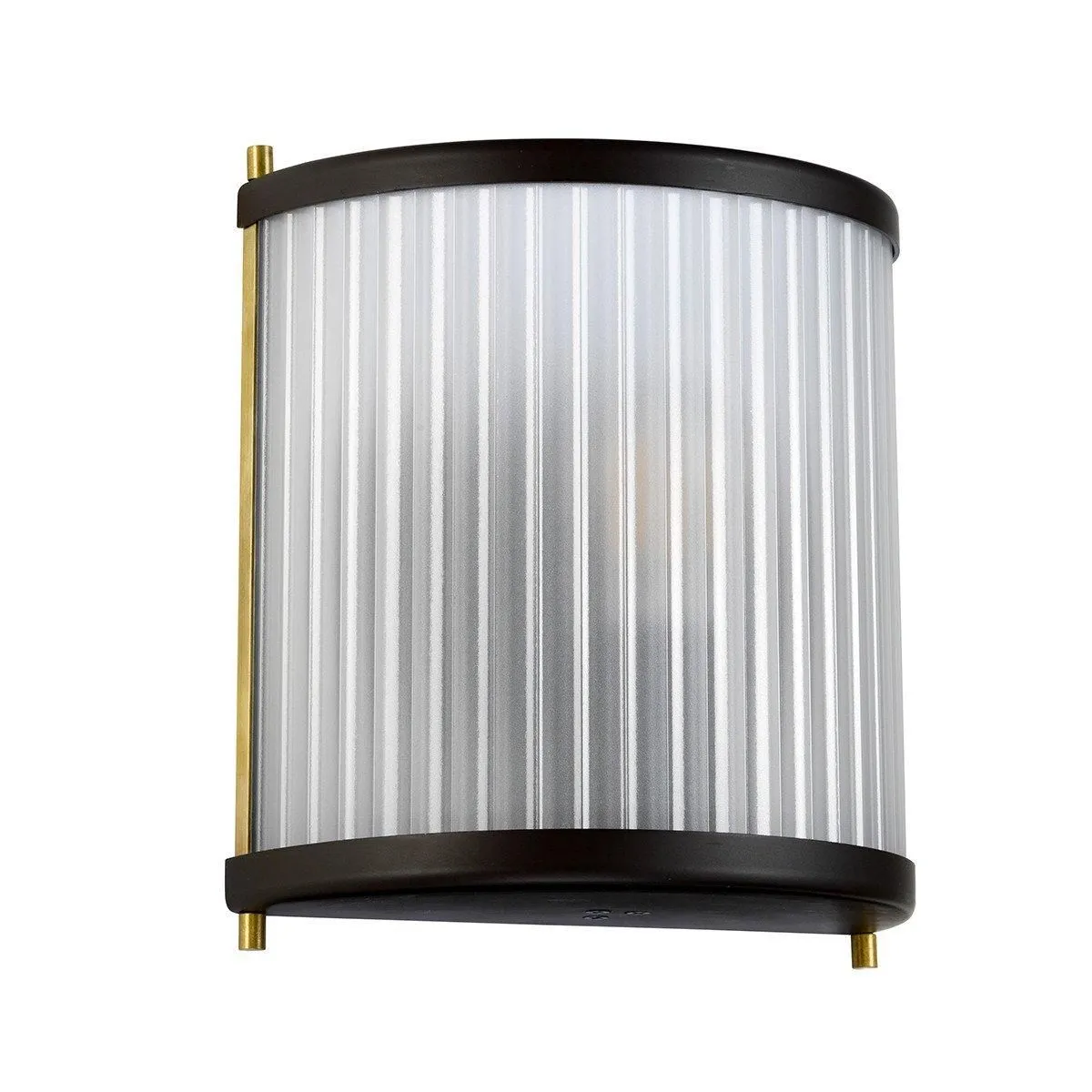 Netlighting Corona Flush 1 Light Wall Light Museum Bronze Frosted Glass in Brown 2