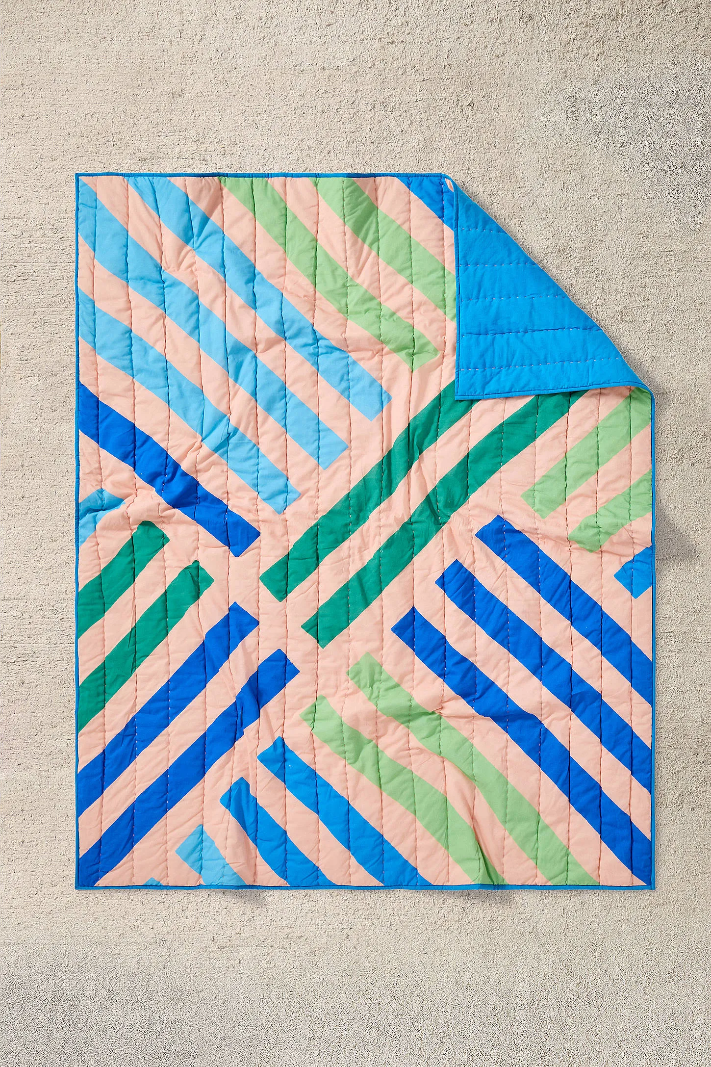 Geometric Stripe Quilted Throw