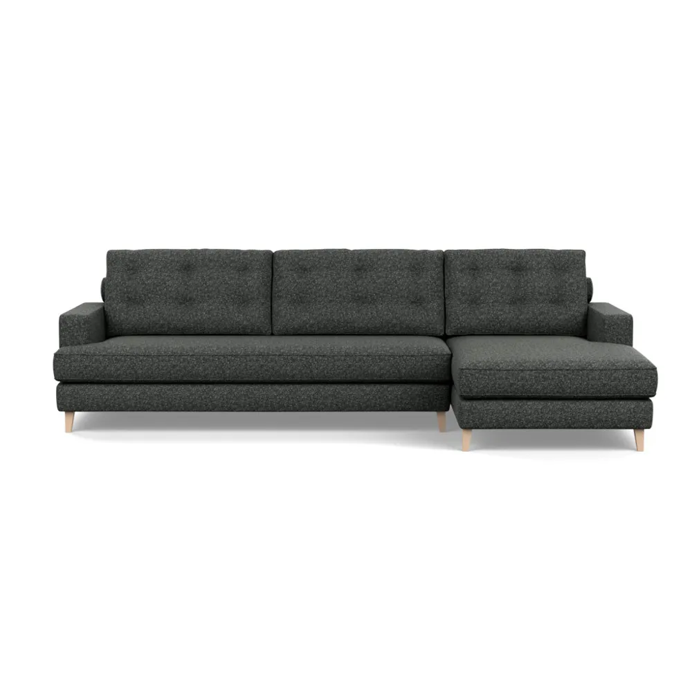 Heal's Mistral Right Hand Facing Corner Sofa Brecon Charcoal Natural Feet