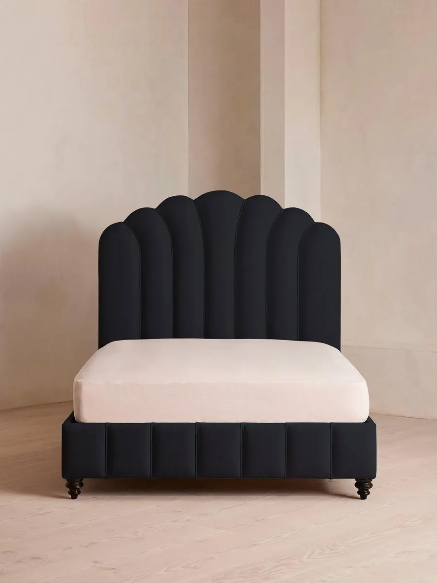 Manette Bed, King, Linen, Indigo