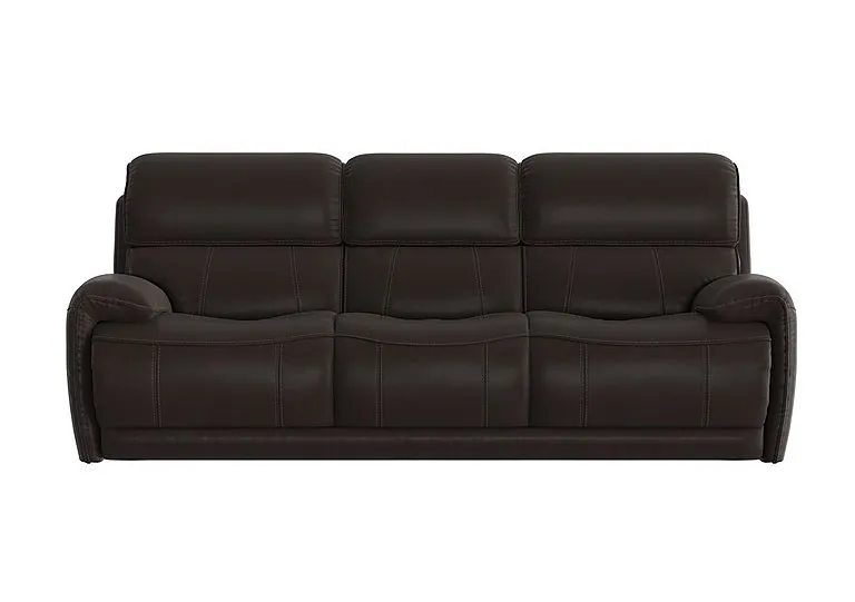 Link 3 Seater Leather Sofa - Dark Chocolate