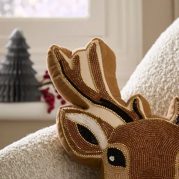 Beaded Deer Head Cushion 3