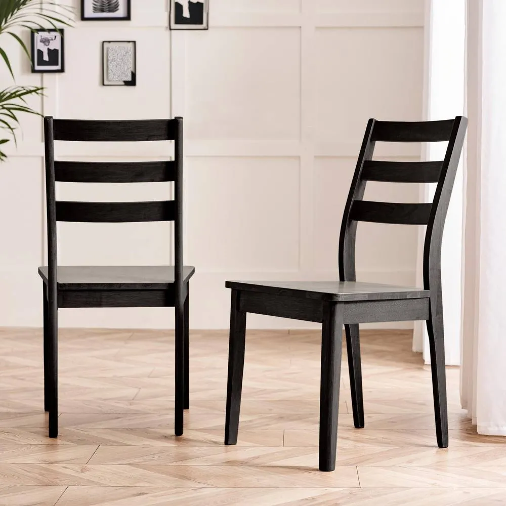 FurnitureboxUK Lynton Small Black Wooden Dining Table & 4 Black Dining Chairs 6