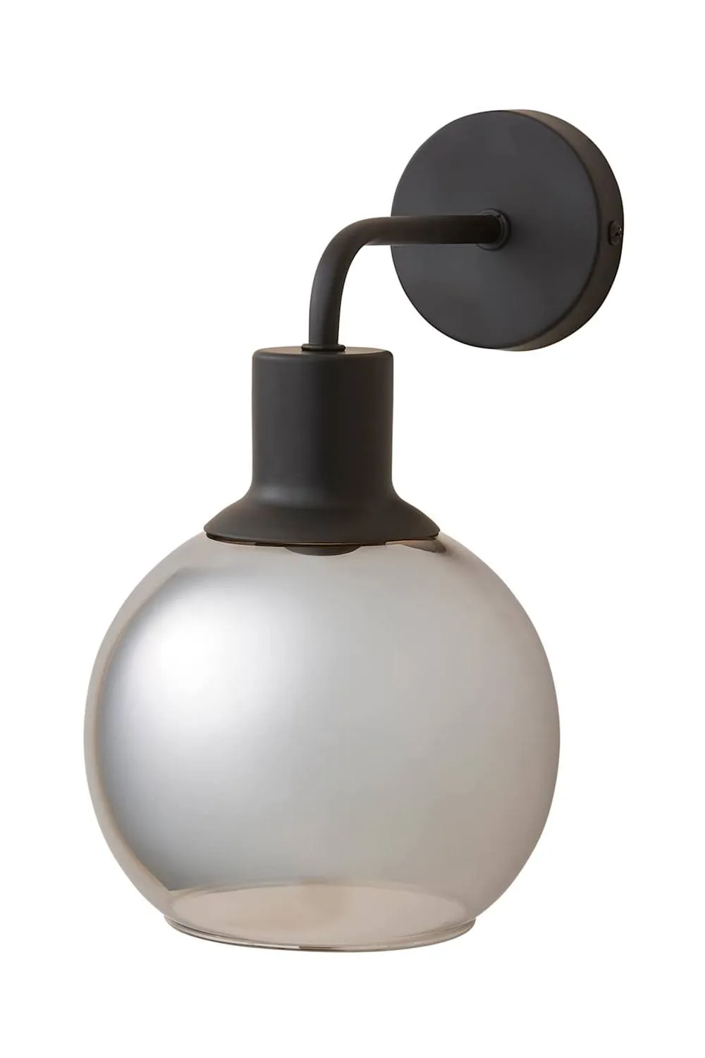 ValueLights Bellamy Wired Glass Globe Wall Light with Bulb in Black 6