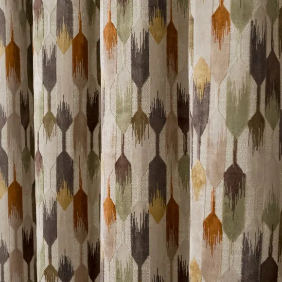 Kelso Cut Velvet Pencil Pleat Curtains 3