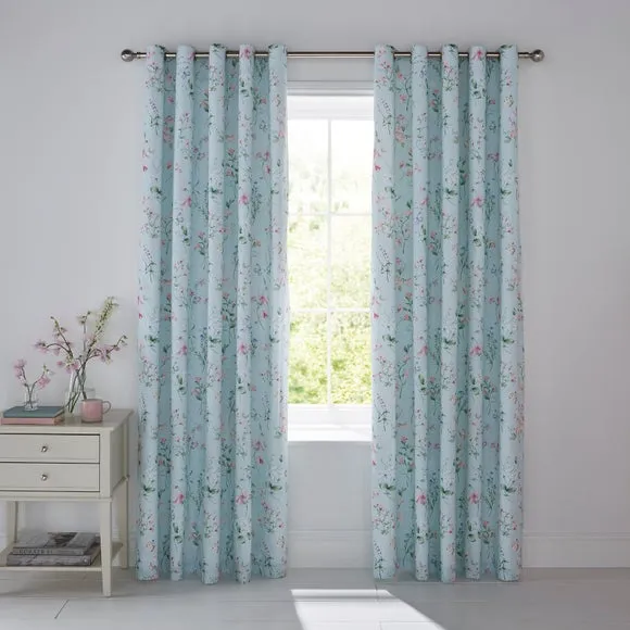 Sweetpea Polycotton Eyelet Blackout Curtains 2