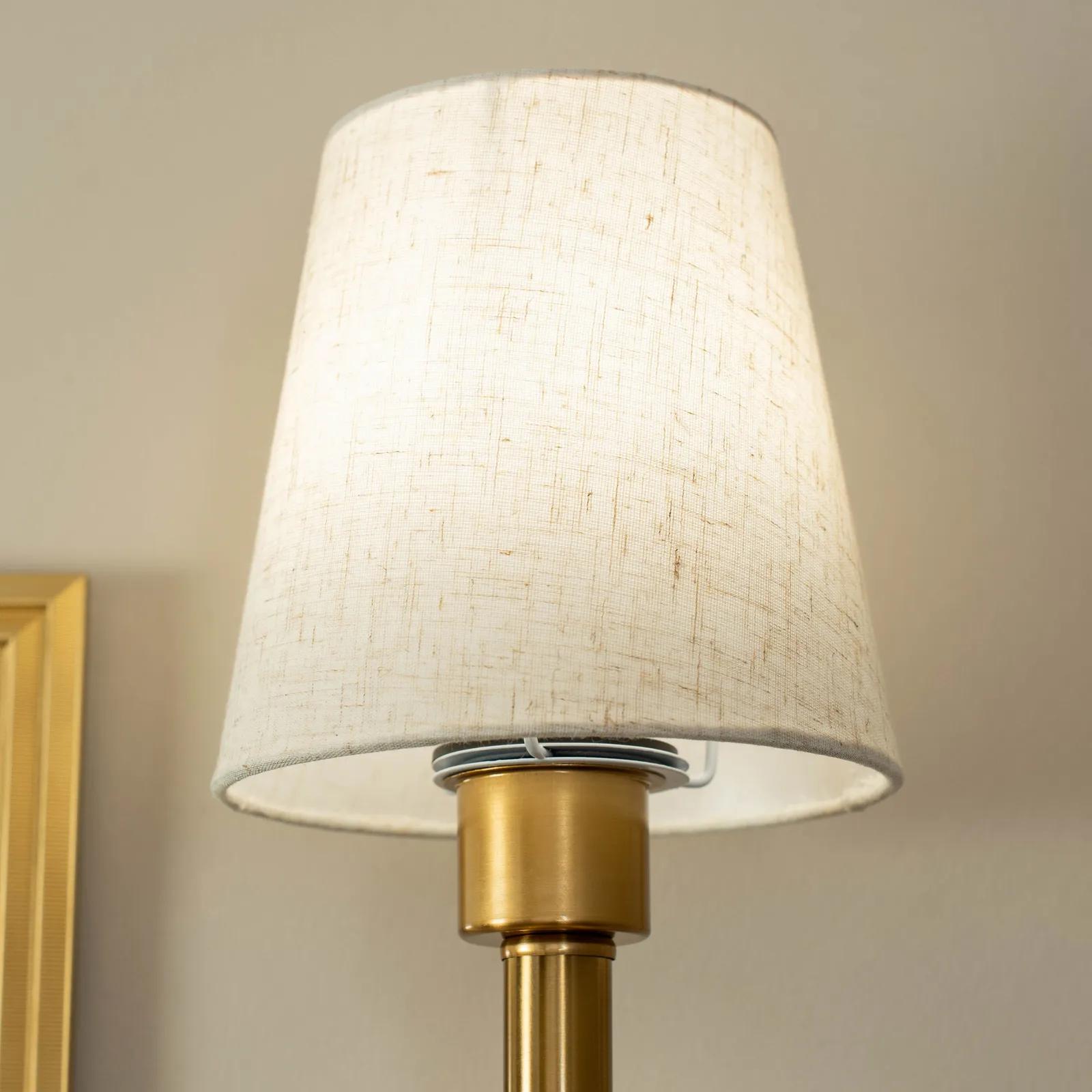 ValueLights Kincaid Rechargeable Single Easy Fit Dimmable Remote Control Wall Light with Shade in Metallic Gold 6