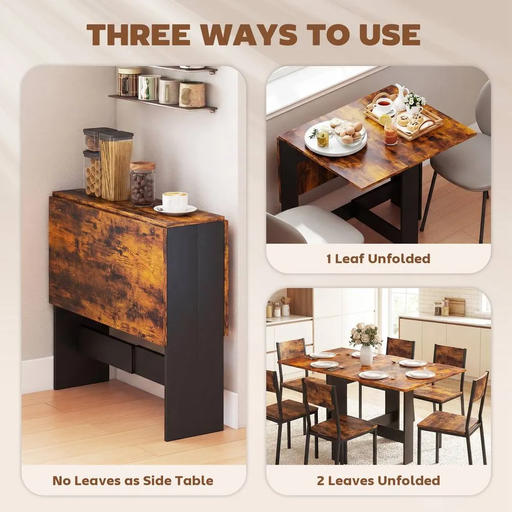 HOMCOM Wooden Folding Table Writing Desk in Brown 6