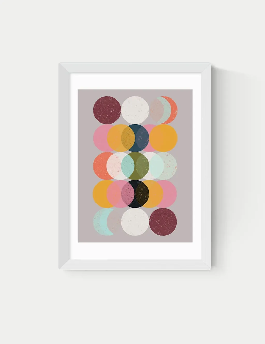 East End Prints Moods and Moons Framed Art Print White