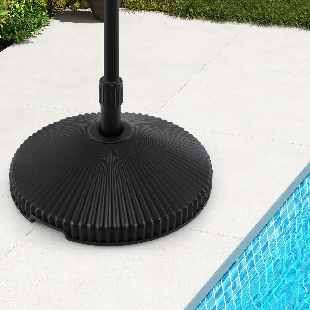 Costway Outdoor Parasol Base 25KG Water & Sand Fillable Umbrella Stand in Black 3