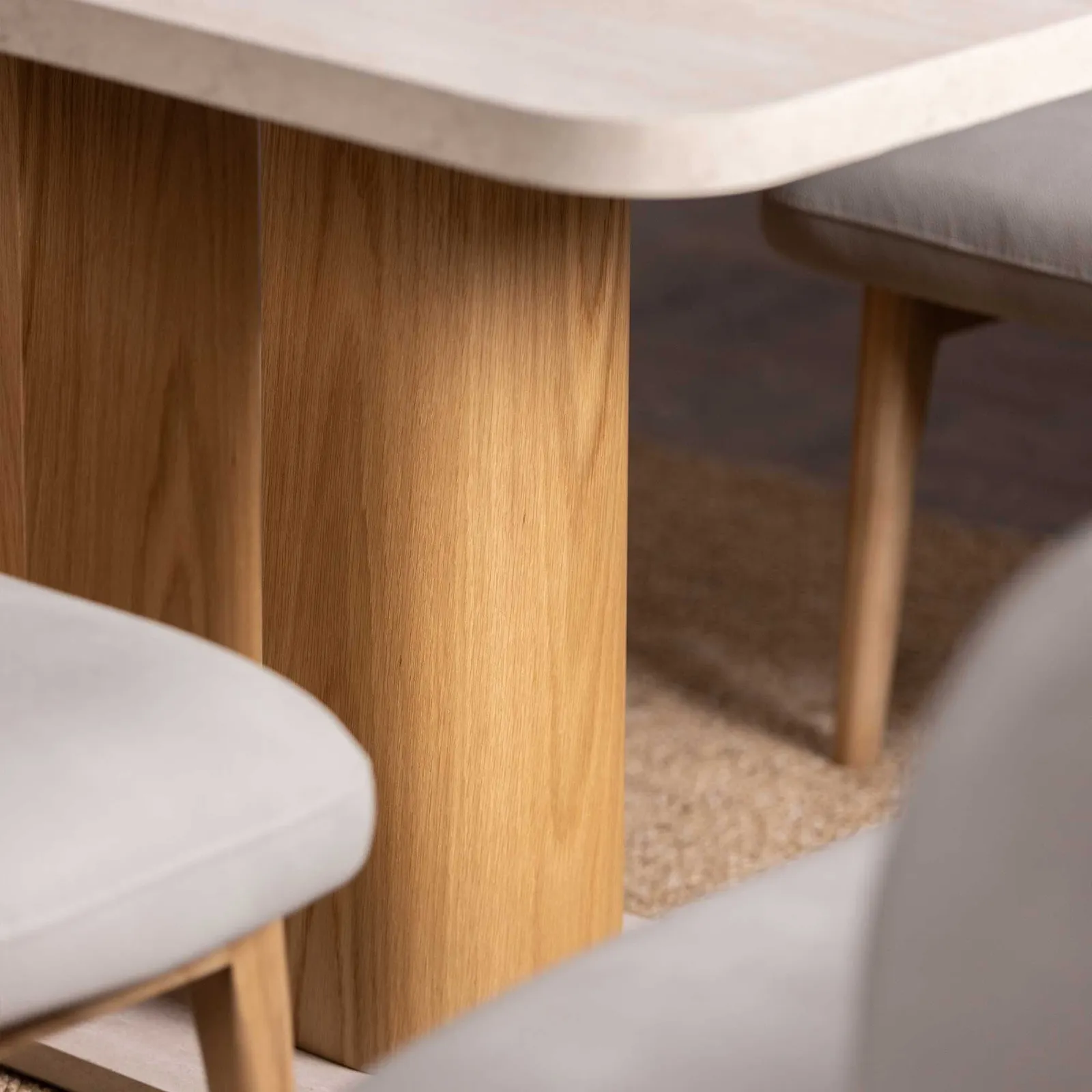 Harbour Dining Table 135Cm, Neutral Stone Effect | Barker & Stonehouse 4
