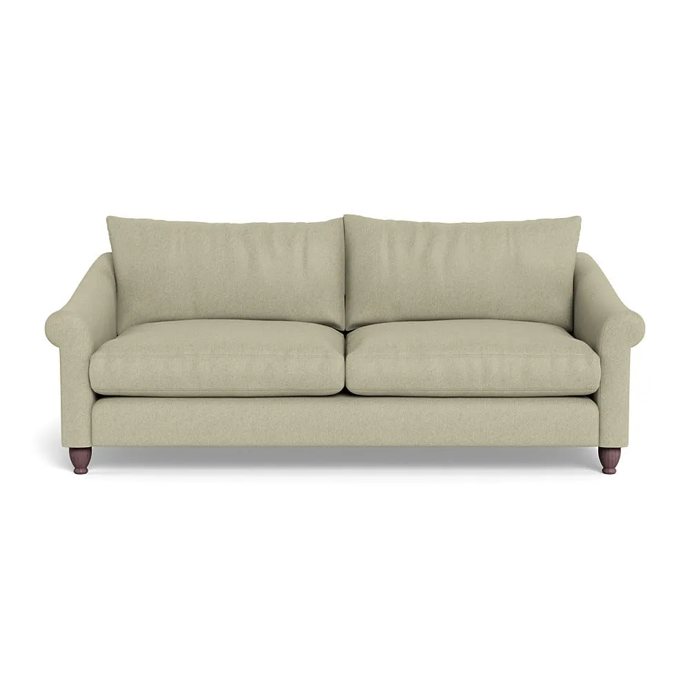 Heal's Devon 4 Seater Sofa Cotton Grain Dark Brown Feet