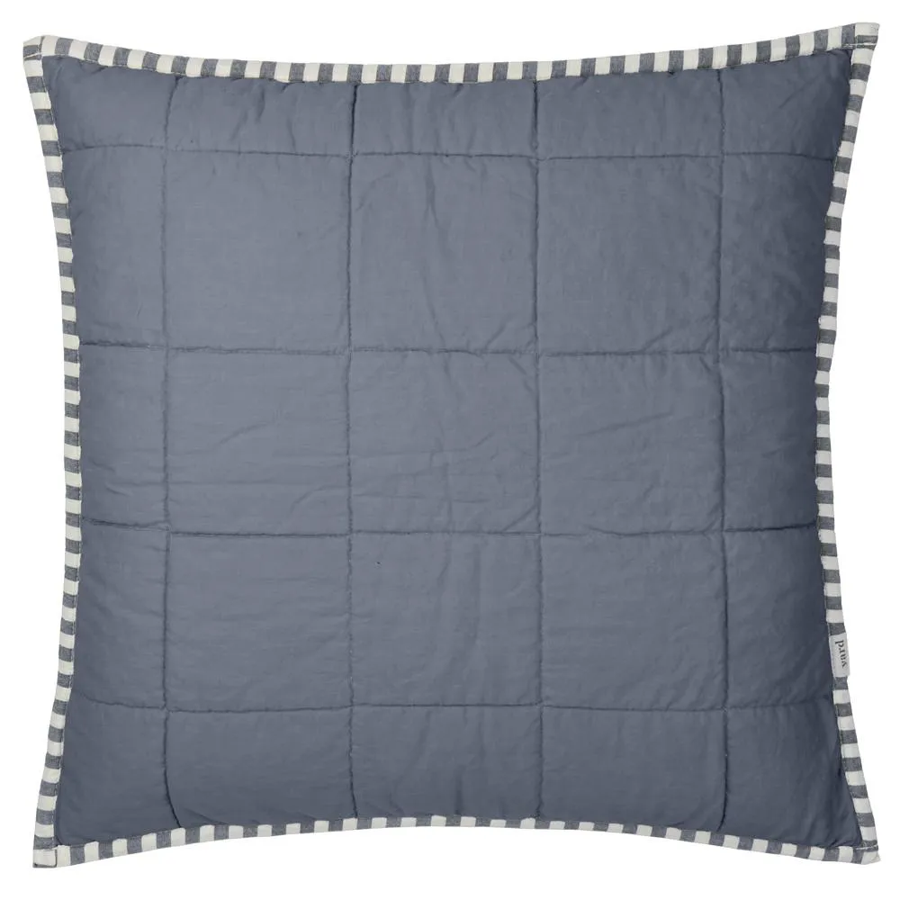 Yard Hebden Striped 100% Cotton Cushion in Navy 3