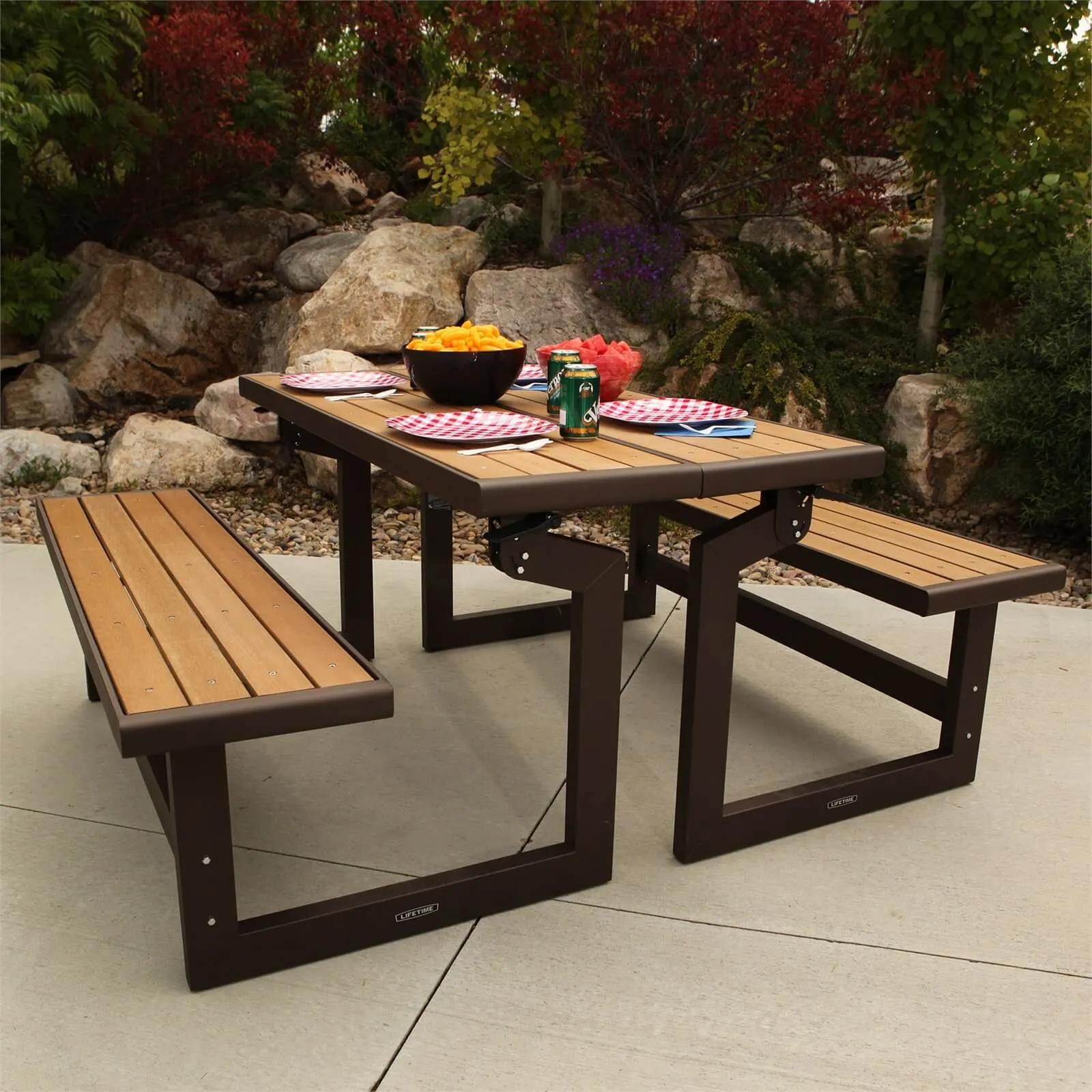 Lifetime Faux Wood Convertible Bench
