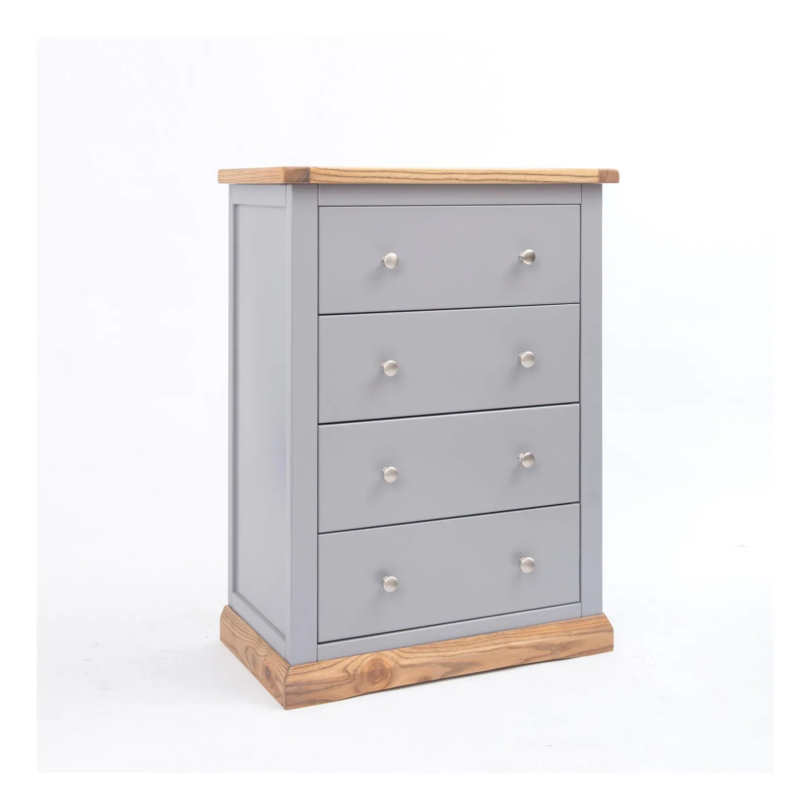 Cabinet Bits Biccari 4 Drawer Chest of Drawers Chrome Knob in Grey 2