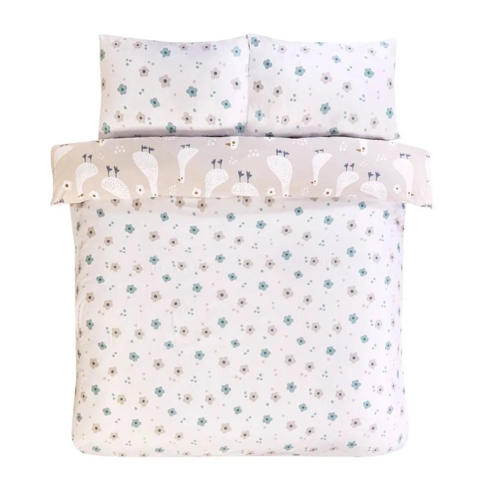 Rapport Home Jemima Duck Microfibre Duvet Cover Set with Pillowcase in Natural 5