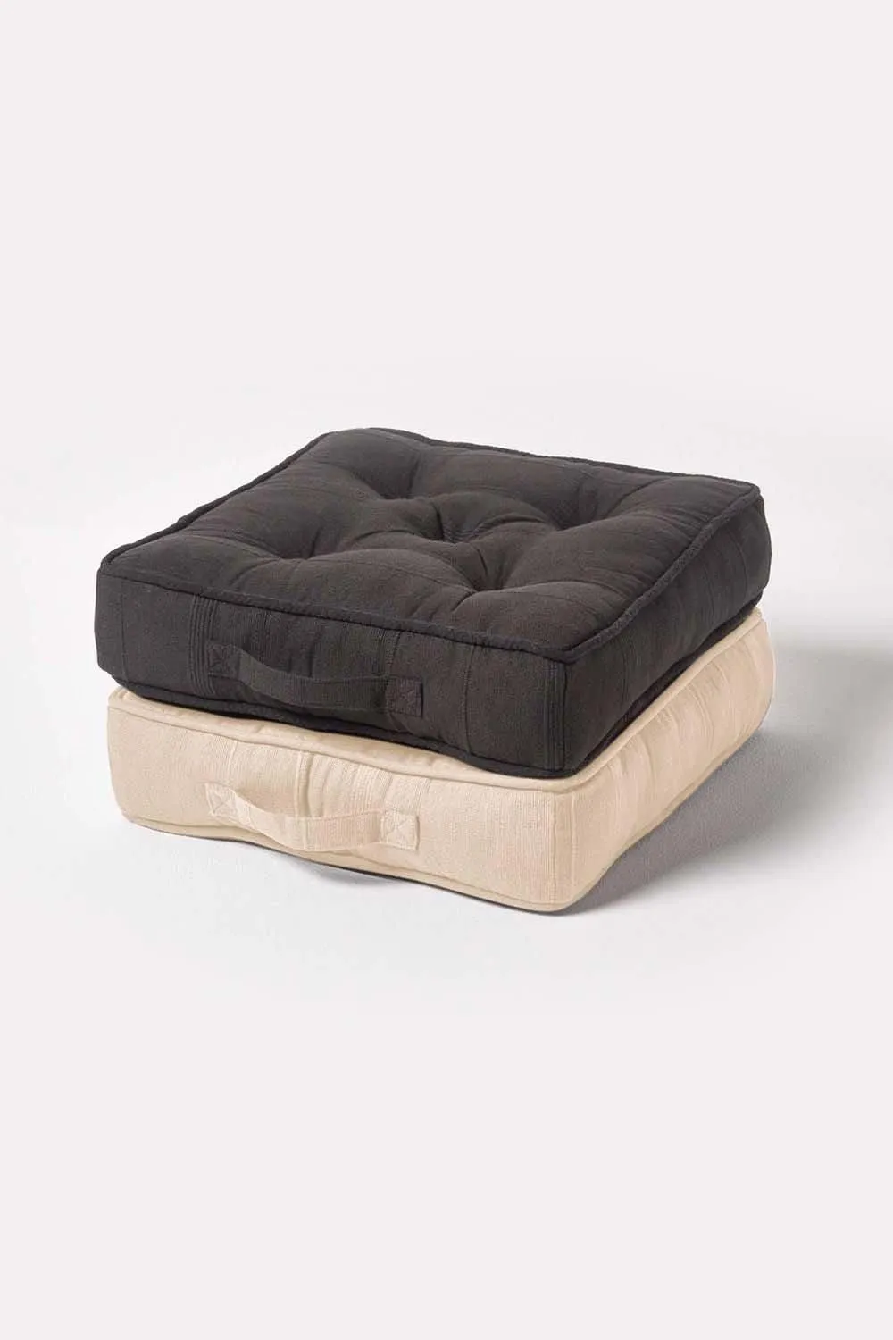 Homescapes Rajput Ribbed Cotton Floor Cushion in Natural 6