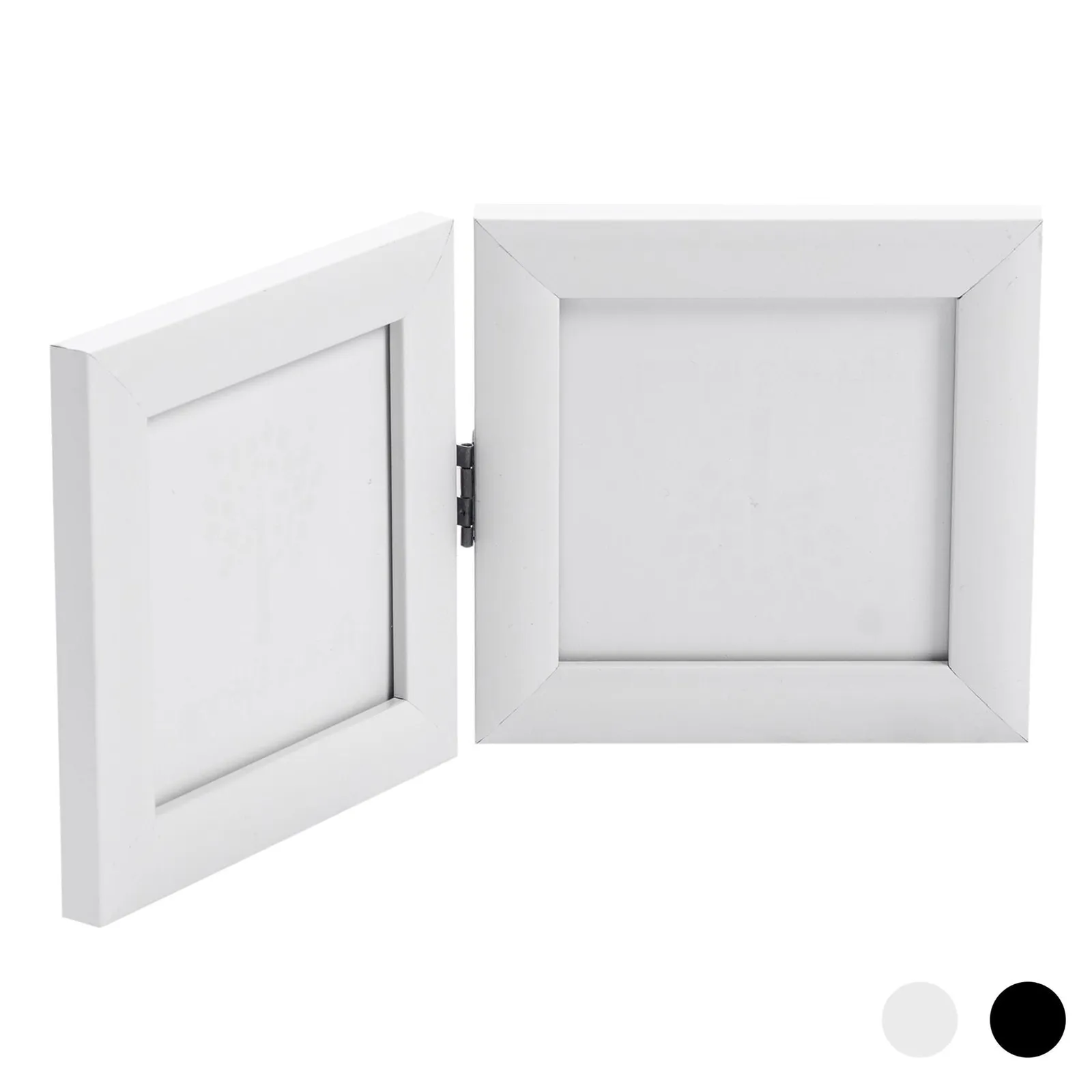 Nicola Spring Folding 2 Photo Frame - 4 x 4" - Pack of 1 in White 1