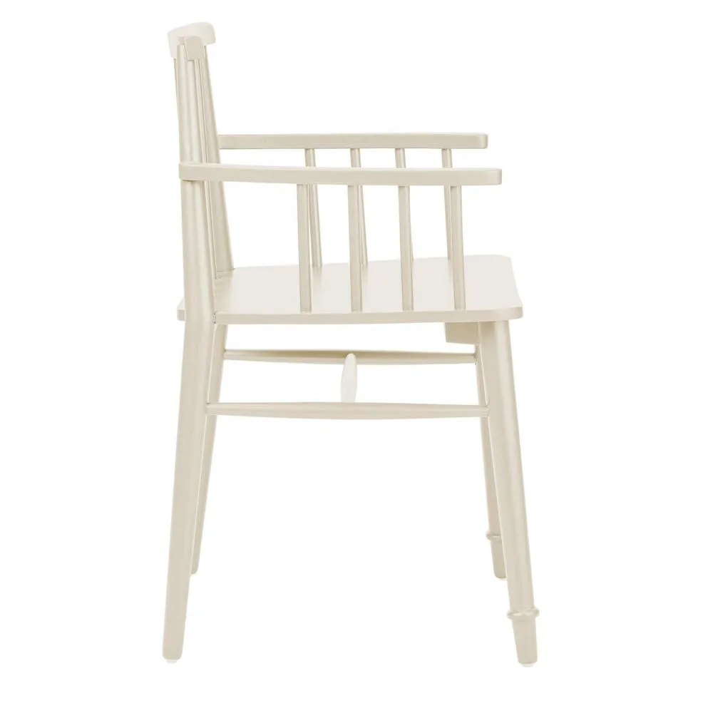 Statement Furniture Queensbury Wooden Dining Armchair with Slatted Back in Cream 4