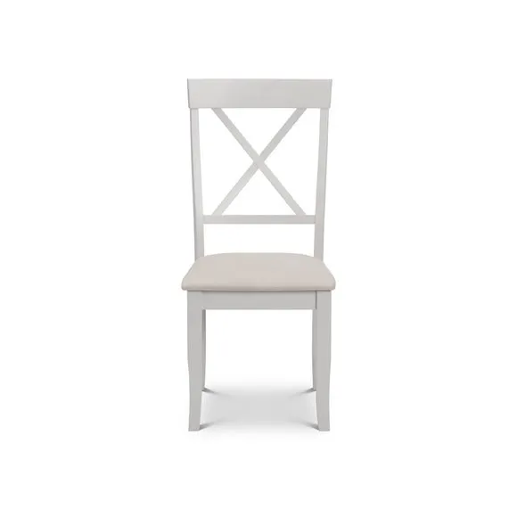 Return - Davenport Set of 2 Dining Chairs, Faux Leather Grey Seat Pad 3