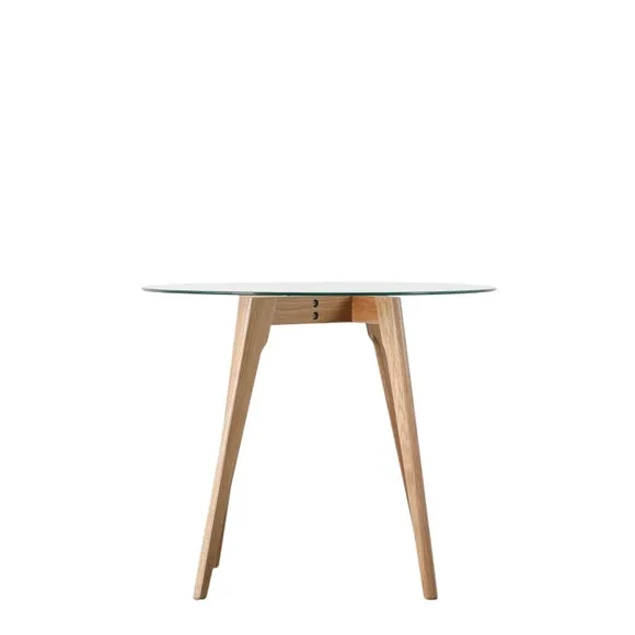 Brea 4 Seater Round Glass Top Dining Table 3