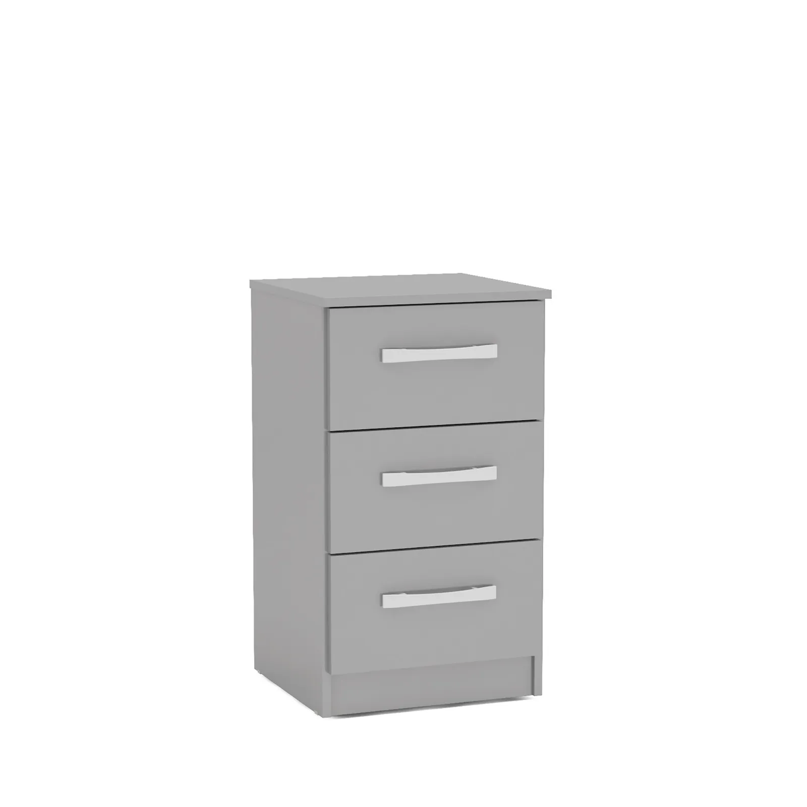 Lynx Grey 3 Drawer Bedside Table Grey