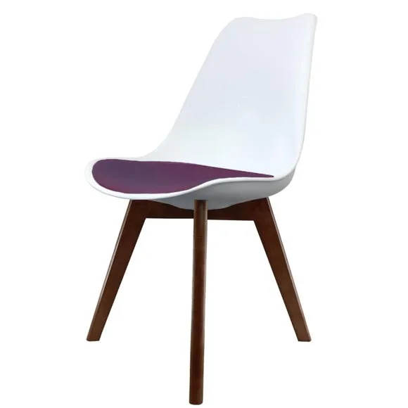 Fusion Living Soho White Plastic Dining Chair with Squared Legs 2