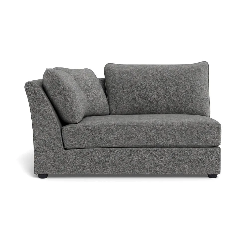 Heal's Tailor Large Curved Left Hand Facing Corner Unit Melton Wool Shale Black Feet