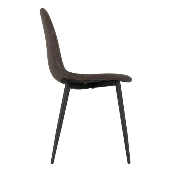 Athens Set of 2 Dining Chairs, Brown Faux Leather 4