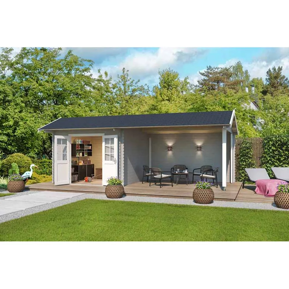Lasita Maja Ltd New York-Log Cabin, Garden Room, Home Office - L720xW389.3xH273.6 cm in Light Brown 3