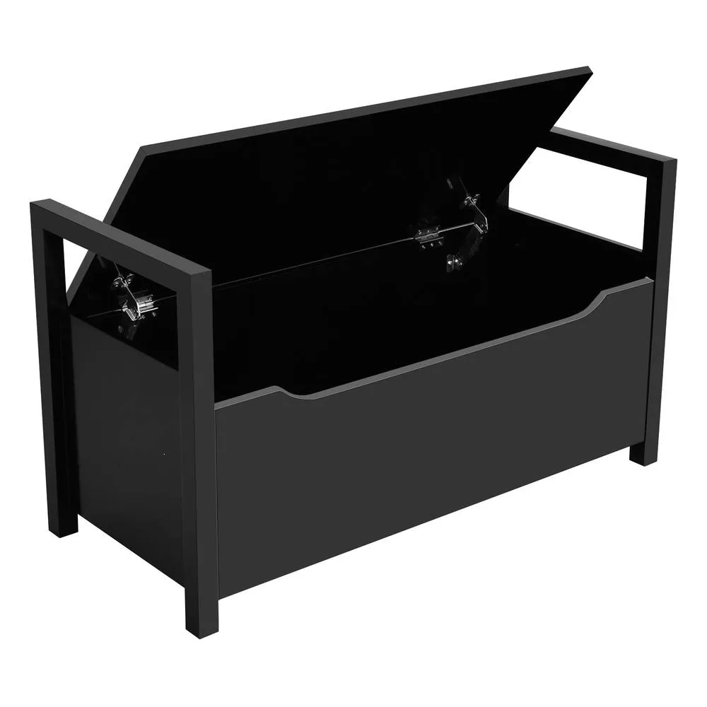 Costway 2 IN1 Wooden Shoe Bench Storage Cabinet Padded Seat Organizer in Black