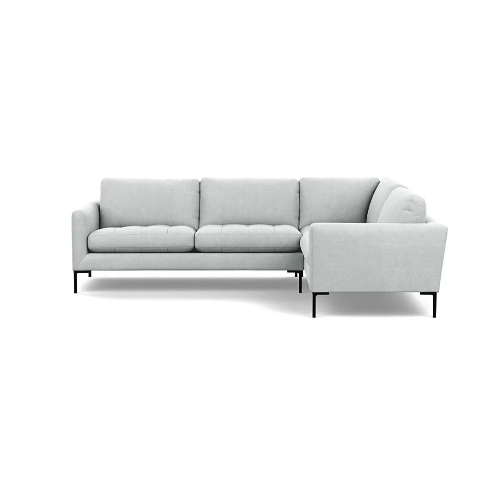 Heal's Eton Right Hand Facing Corner Sofa Broad Weave Tin Black Feet