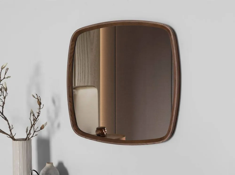 Angel Cerda Square walnut wall mirror 3