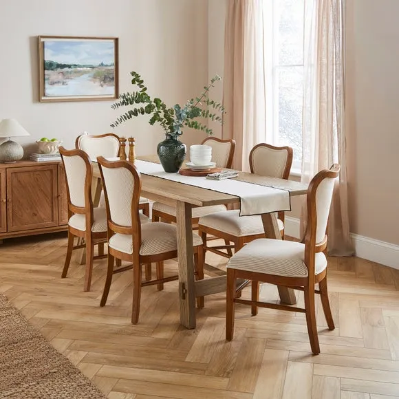 Betty Dining Chair, Tiny Stripe Fabric 2