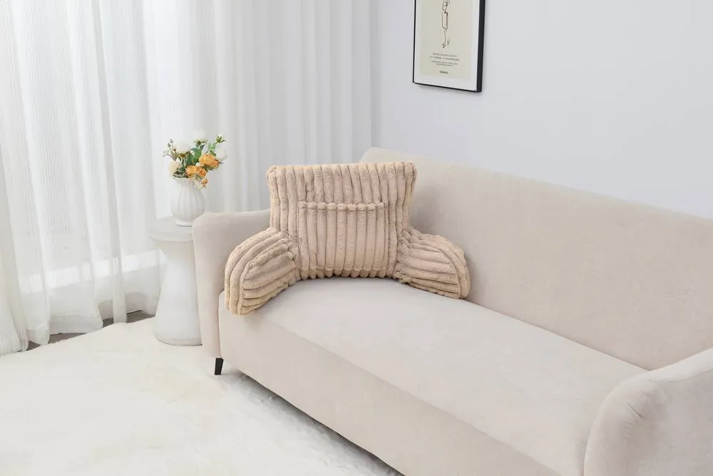 GAVENO CAVAILIA Super Comfy Ribbed Warm Cuddle Cushion in Beige 4
