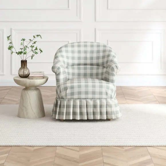 Goldie Frill Gingham Check Print Accent Chair 2