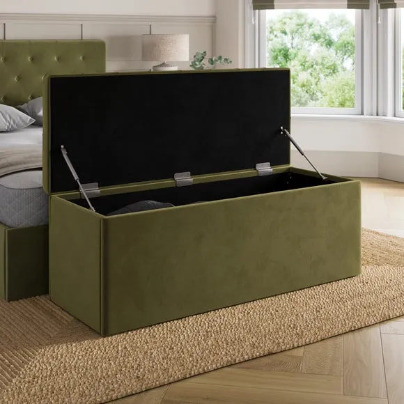 Emberly Velvet End of Bed Storage Ottoman 2
