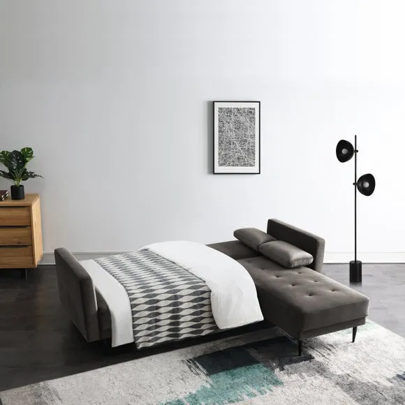 Selma Velvet Corner Double Sofa Bed 3