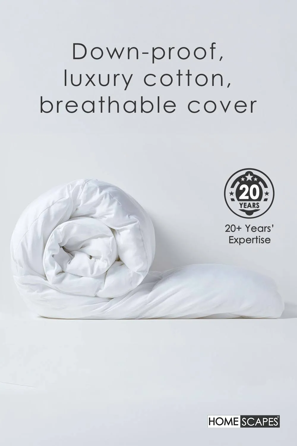 Homescapes Goose Feather & Down 2.5 Tog Summer Duvet in White 4