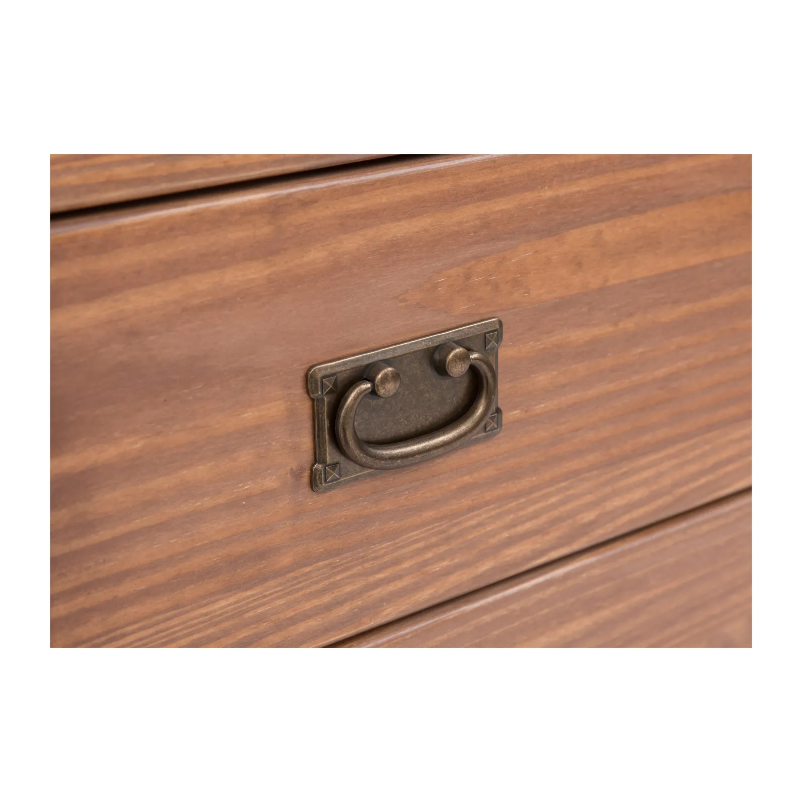 Cabinet Bits Padua 3 Drawer Dressing Table Set Brass Drop Handle in Brown 3