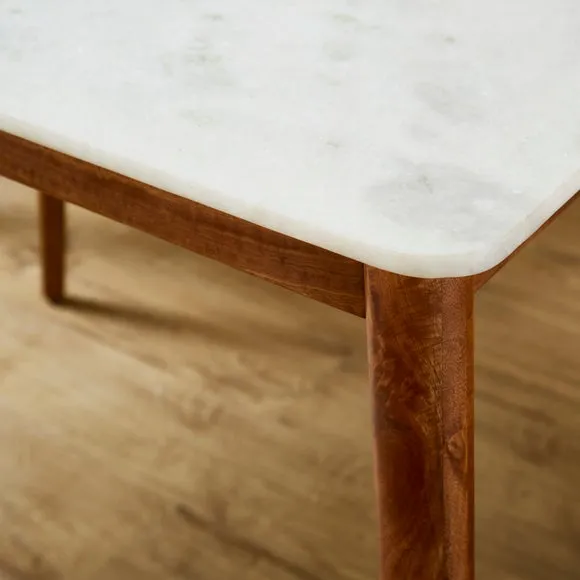 Thea Rectangle Dining Table, Marble and Mango Wood 3