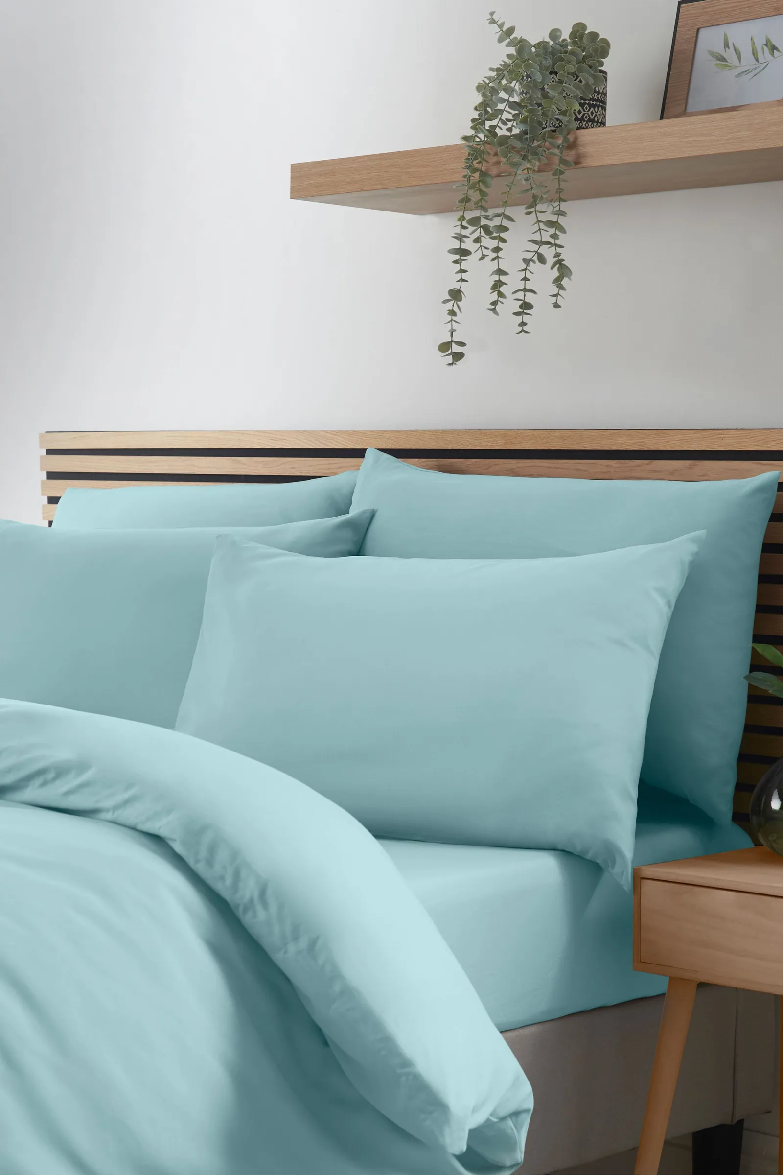 Catherine Lansfield So Soft Non Iron Duvet Cover Set in Duck Egg Blue 2