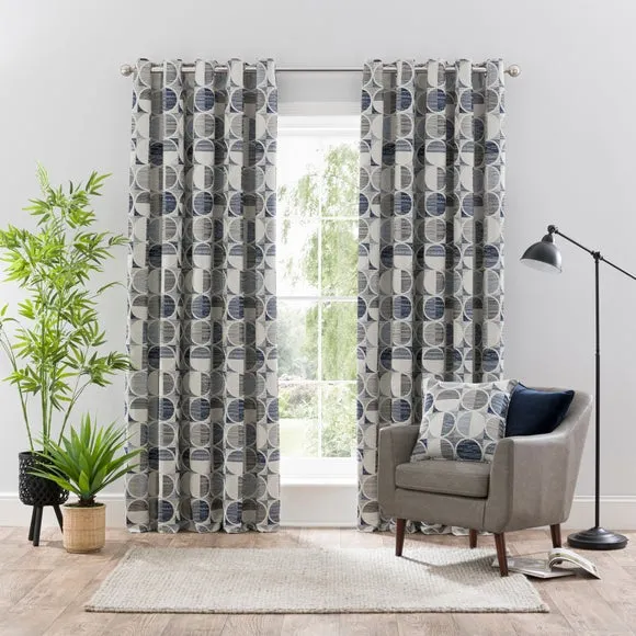 Cai Circle Jacquard Eyelet Curtains 2