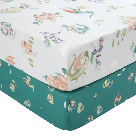 Set of 2 Knight Time Tales Fitted Sheets 3