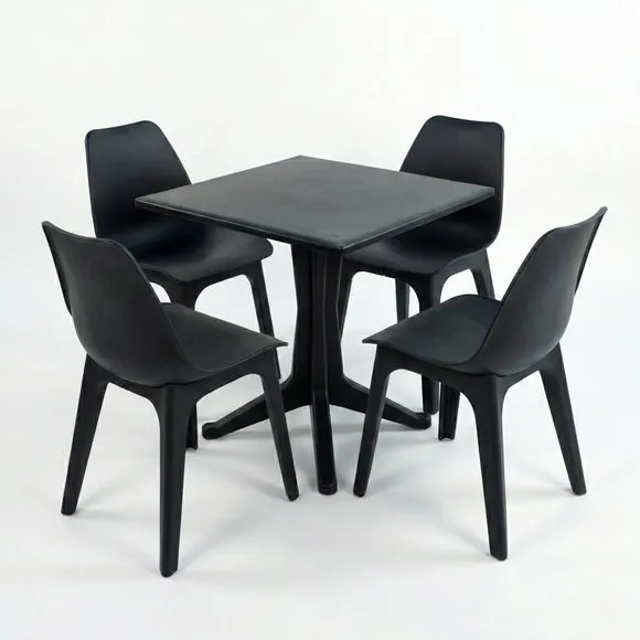 Ponente 4 Seater Anthracite Dining Set with Eolo Chairs 2