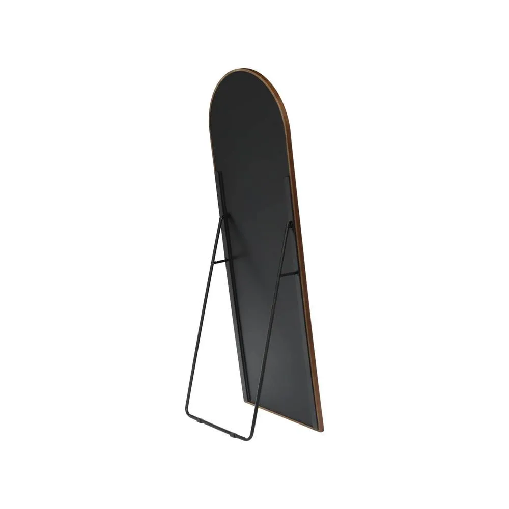 sweeek Arched floor mirror with steel base & rubberwood 170cm in Dark Brown 3