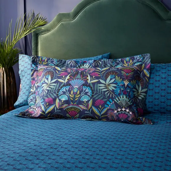 Lucille Navy 100% Cotton Oxford Pillowcase