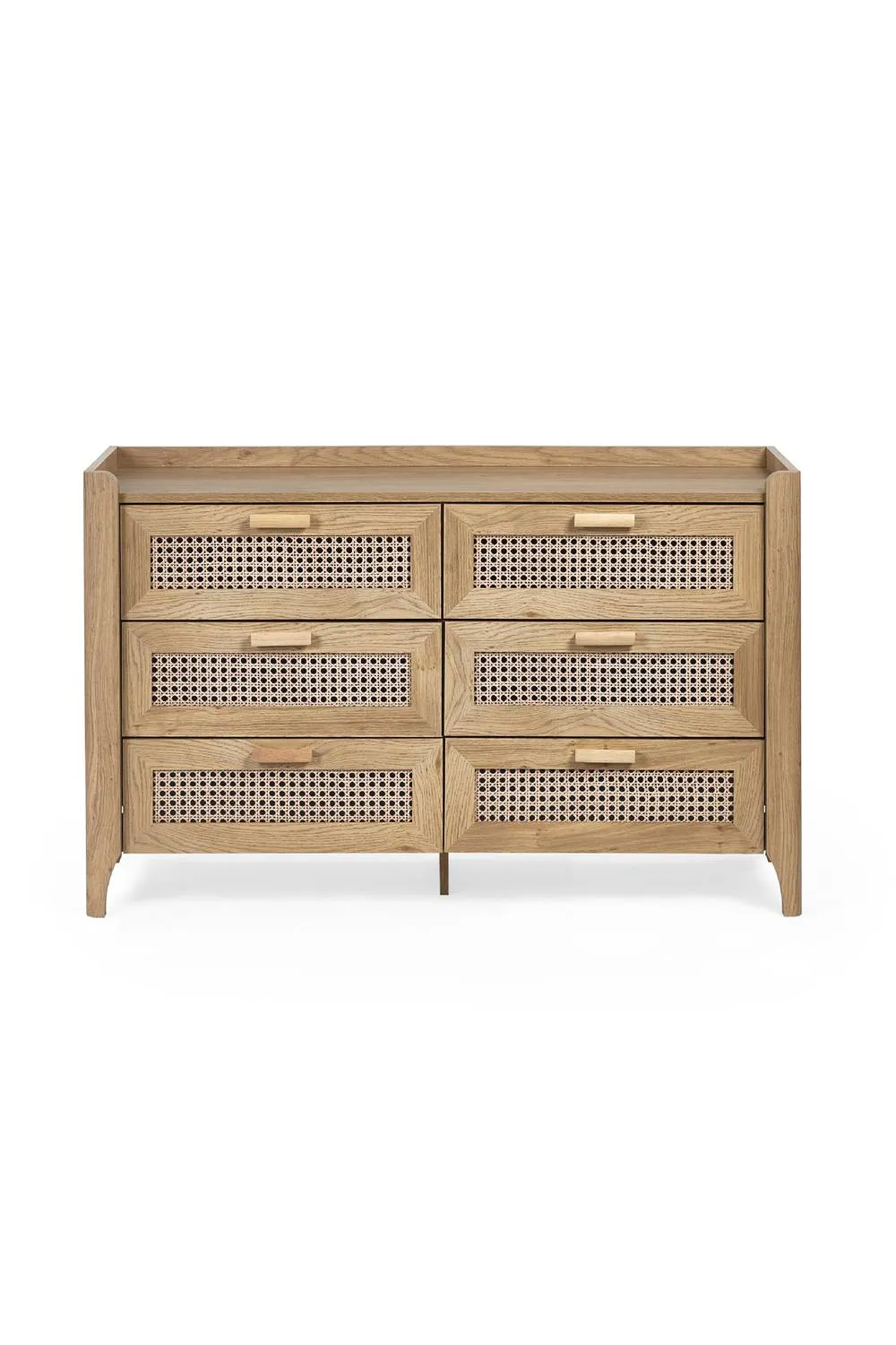 Julian Bowen Sydney Rattan Print 6 Drawer Wide Chest in Light Oak 5