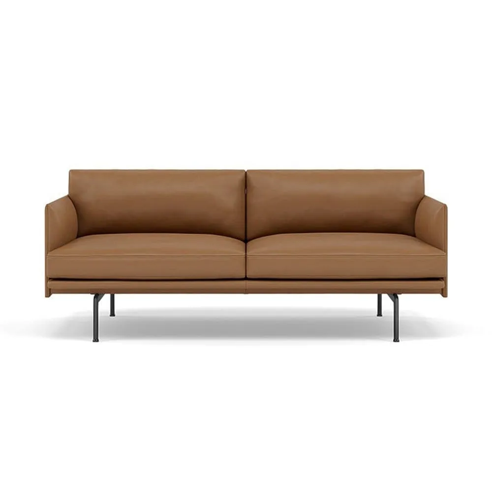 Muuto Outline 2 Seater Refine Leather Black 2