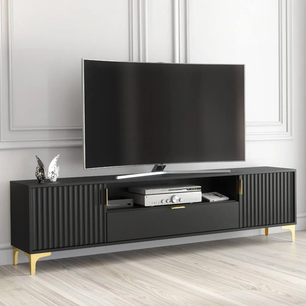 Creative Furniture Tide Crest TV Unit 200cm - Black & Gold 4